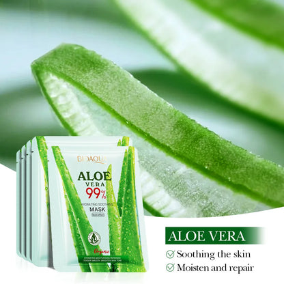 Bioaqua Aloe Hydrating Facial Mask | 99% Aloe Vera | Soothing, Moisturizing & Dryness Prevention | 30g