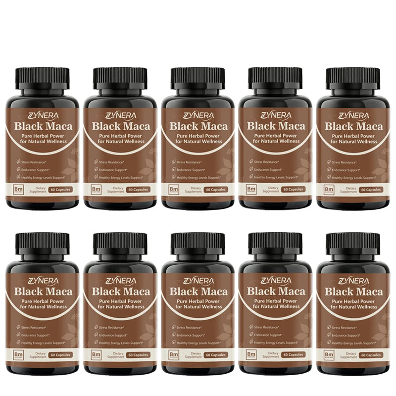 ZYNERA | Black Maca Ashwagandha Capsules | Energy & Reproductive Health Support