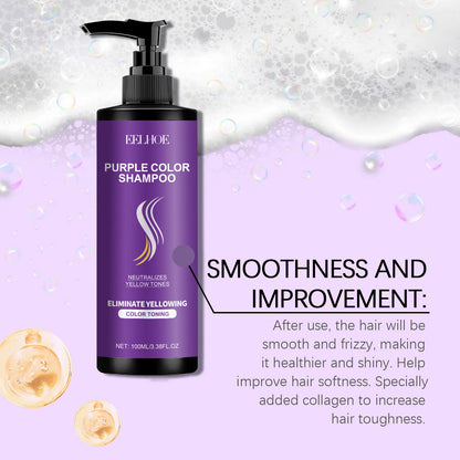 EELHOE Purple Shampoo for Blonde Hair Color Fix Fading Yellow Remedy for Gray Hair Cover After Professional Hair Bleach Shampoo