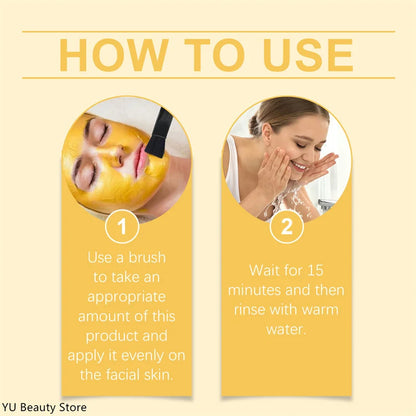 Turmeric Vitamin C Clay Mask Deep Cleansing Facial Improves Dark Spots Acne Hydrating Skin Care Tightens Skin Evens Skin Tone