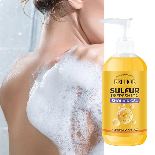 100ML Sulfur Body Wash Oil Control Deep Cleansing Scalp Anti Dandruff Exfoliating Fresh Improve Skin Dryness for Moisturizing