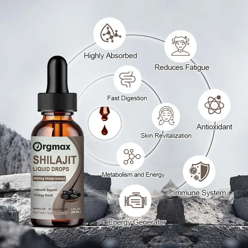 Orgmax | Shilajit Liquid Drops | Energy & Immune Support