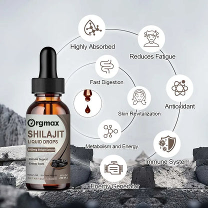 Orgmax | Shilajit Liquid Drops | Energy & Immune Support