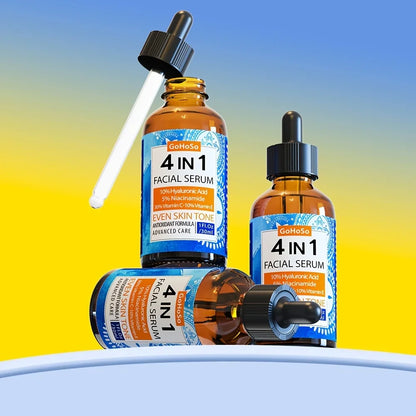 ENVISHA 4-in-1 Facial Serum | Hyaluronic Acid, Niacinamide, Vitamin C & E | Anti-Aging, Deep Moisturizing & Firming | 30ml