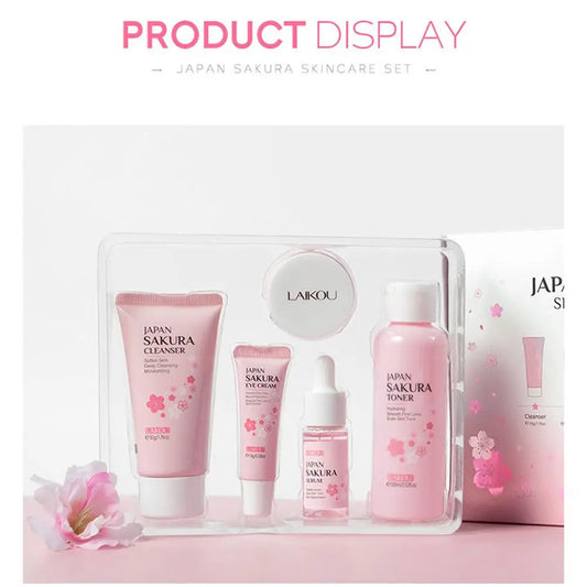 Sakura | Radiant Skincare Gift Set | Toner, Serum, Cream & More | 3–5 Piece Collection