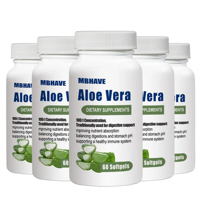 MBHAVE | Aloe Vera 400mg Softgels | Digestive Support, Nutrient Absorption, Immune Health | 60 Softgels