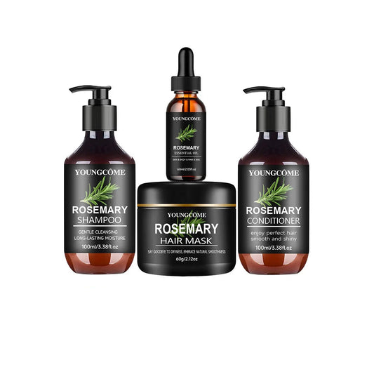YOUNGCOME Rosemary Hair Care Kit 4in1 – Mask, Shampoo, Conditioner & Oil with Biotin for Growth & Repair