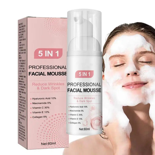 Professional Facial Mousse | Vitamin C, Hyaluronic Acid & Niacinamide | Deep Cleansing & Anti-Aging