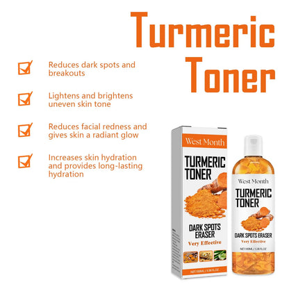 Turmeric Face Toner | Dark Spot Corrector & Brightening Treatment | Fades Freckles & Melasma | Moisturizing Skincare