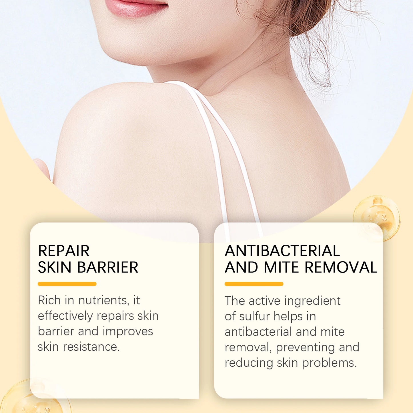 Sulfur Shower Gel Deep Cleaning Pores Removing Mites Oil Control Hydrating Improve Rough Skin Brightening Skin Tone Body Wash