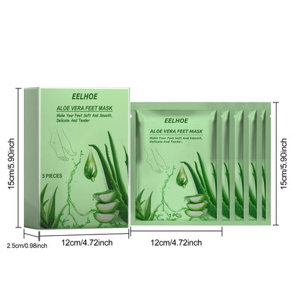 EELHOE Aloe Vera Foot Mask Peeling Leg Mask Exfoliating Sock Scrub Foot Massage Anti Crack Heel Removal Pedicure Skin Care Pad