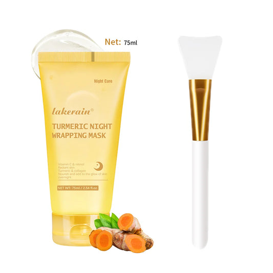 Lakerain Kojic Acid & Turmeric Night Wrapping Mask – 75ml Peel-Off Overnight Treatment with Collagen
