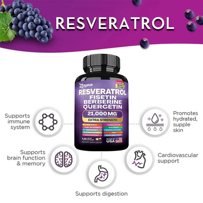 Zoyava | Resveratrol Fisetin Berberine Quercetin | 14-in-1 Antioxidant & Health Support