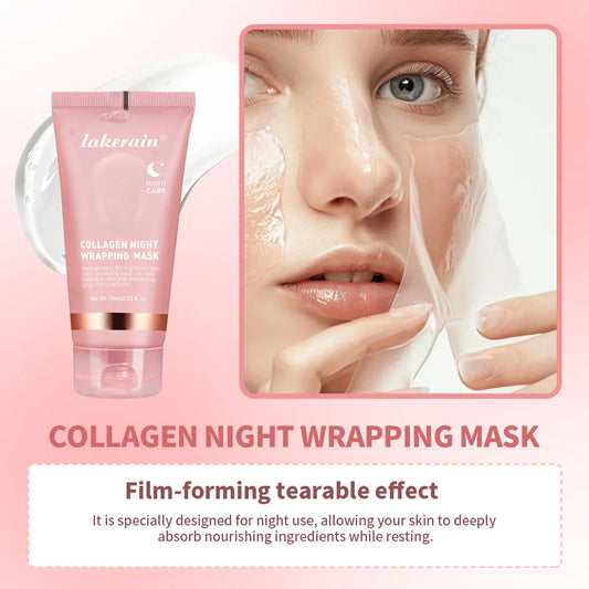 Lakerain Collagen Night Wrapping Mask | Hydrating & Elasticity Care | Reduces Sagging & Dullness | For Glowing Skin