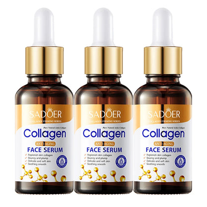 SADOER Collagen Face Serum | Anti-Aging, Moisturizing & Firming Facial Essence | Replenishes Collagen for Plump, Smooth Skin | 1/2/3pcs