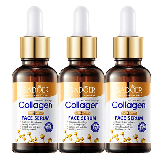 SADOER Collagen Face Serum | Anti-Aging, Moisturizing & Firming Facial Essence | Replenishes Collagen for Plump, Smooth Skin | 1/2/3pcs