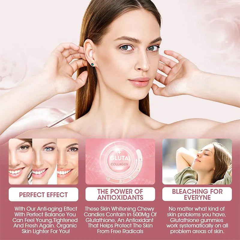Buporai | Glutathione Gummies with Collagen | Anti-Aging, Skin Brightening, Hair & Nail Support | 60 Gummies
