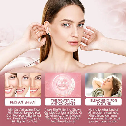 Buporai | Glutathione Gummies with Collagen | Anti-Aging, Skin Brightening, Hair & Nail Support | 60 Gummies