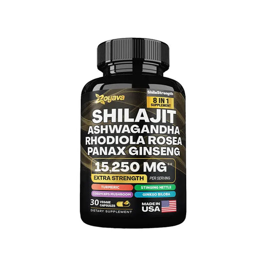Zoyava | Shilajit Pure Himalaya | 8-in-1 Energy, Muscle & Stress Support