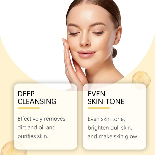OUHOE Vitamin C & Turmeric Clay Face Mask | Deep Cleansing, Exfoliating & Pore Refining | Brighten Complexion & Fade Dark Spots | 120g