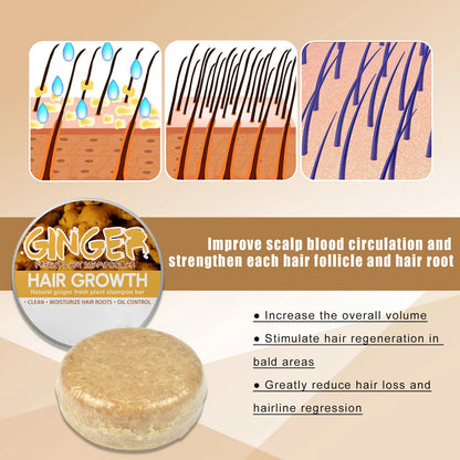 Ginger Hair Care Shampoo Gentle Soft Hair Soap Helps Ensure Nourished and Healthy Hair