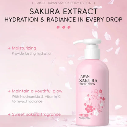 Cherry Blossom Body Cream 200g Moisturizing Lotion Daily Skin Care Essential Holiday Gift Idea