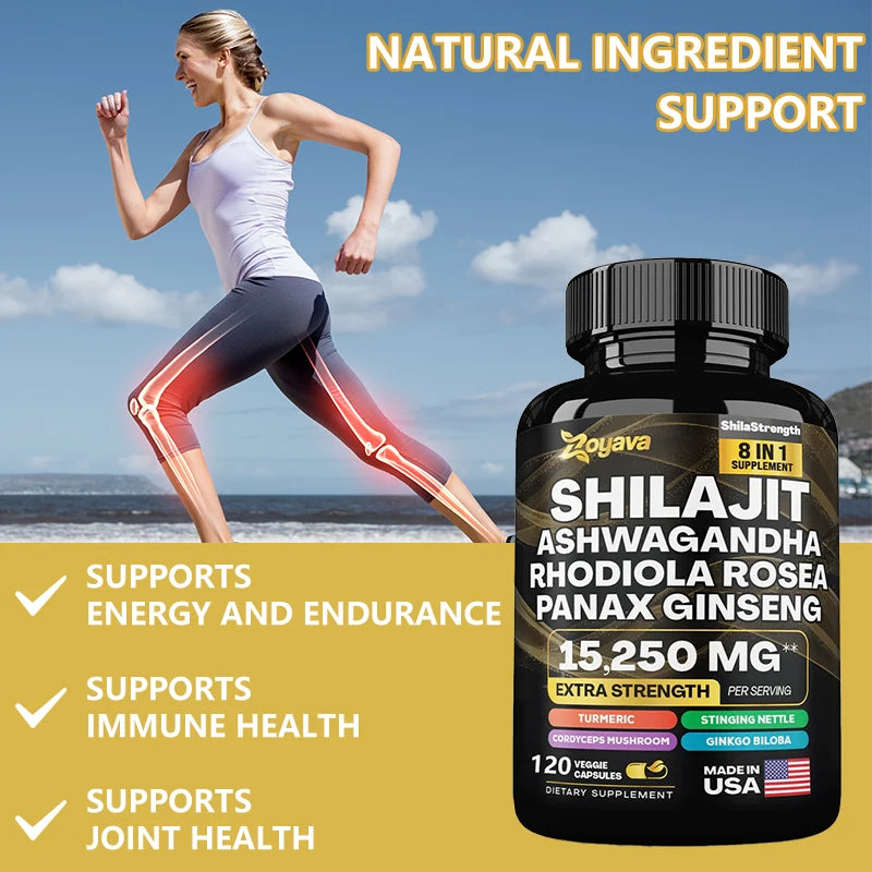 Zoyava | Shilajit Pure Himalaya | 8-in-1 Energy, Muscle & Stress Support