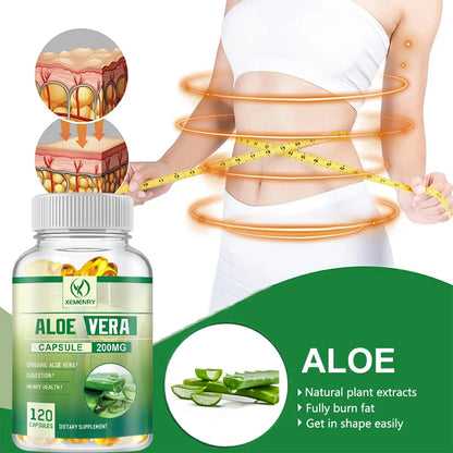 Xemenry | Aloe Vera Capsules | Digestion, Detox, Fat Burn, Appetite Control | 60 Capsules