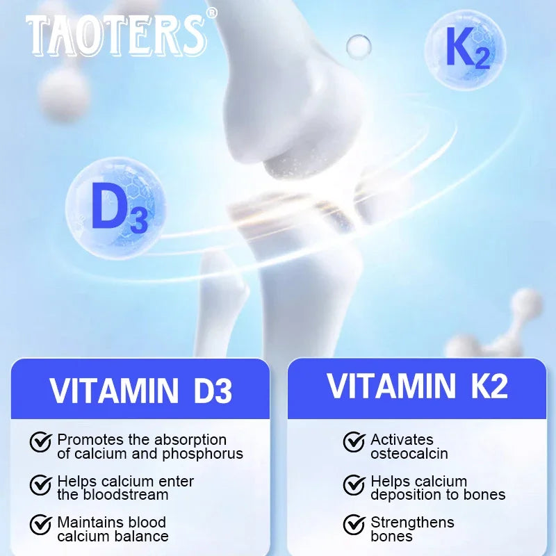 Taoters | Vitamin D3 K2 Capsules | Bone & Cardiovascular Health Support