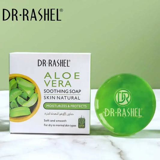 DR·RASHEL Aloe Soothing Gel Bath Soap Cleansing Face Soap Moisturizing Whitening Skin Care Remove Acne Soap Body and Facial