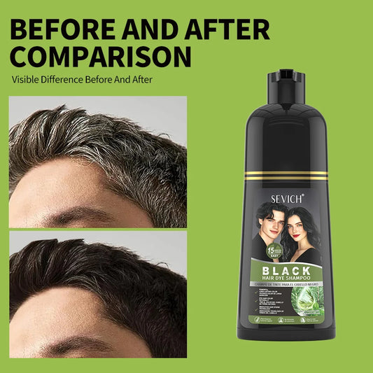 500ml Rosemary Gray Hair Dye Shampoo Hair Instant Coloring Cover Shampoo Men Women Nourish Hair Quick Blackening Plant Shampoo