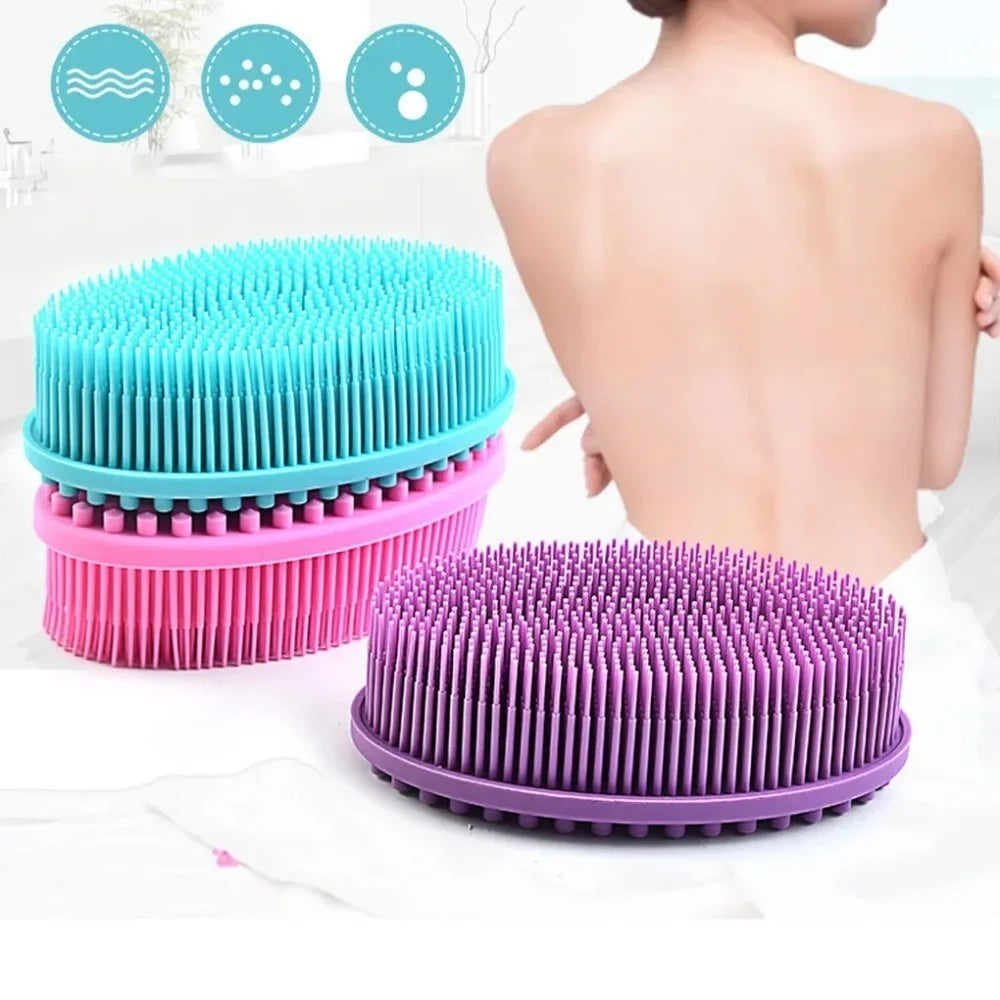 Silicone Body Scrubber Bath Shower Sponge Dry Bath Brush for Body Massager Bast Exfoliating Silicone Bathing Scrubber Body Brush