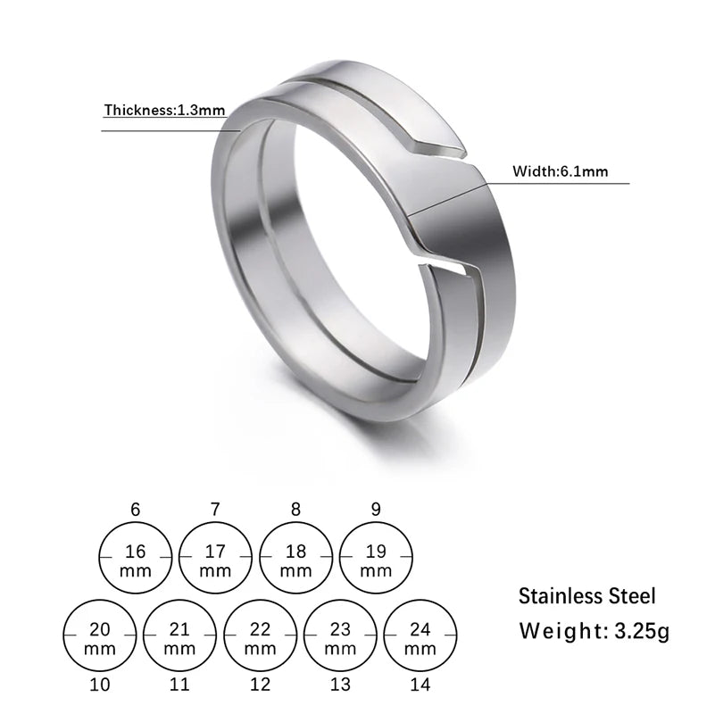 Skyrim Fashion Simple Stainless Steel Couple Ring for Men Women Casual Finger Rings Jewelry Engagement Anniversary Gift 2025 New