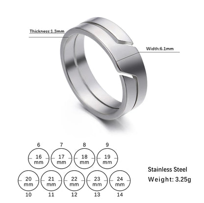 Skyrim Fashion Simple Stainless Steel Couple Ring for Men Women Casual Finger Rings Jewelry Engagement Anniversary Gift 2025 New