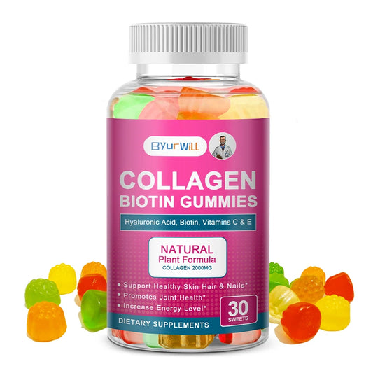 Byur Will | Hydrolyzed Collagen Gummies with Biotin 2000mg | Skin, Hair, Nails & Joint Support | 30 Gummies