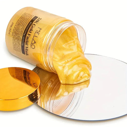 MELAO 24K Gold Collagen Face Mask | Moisturizing & Brightening Facial Treatment | Deep Cleansing & Skin Revitalization | 120g