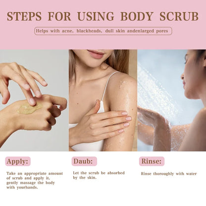 Body Scrub Cherry Exfoliator Body Scrub Polishing Moisturizing Cleansing Skincare Products Niacinamide Whitening Nourishing Skin