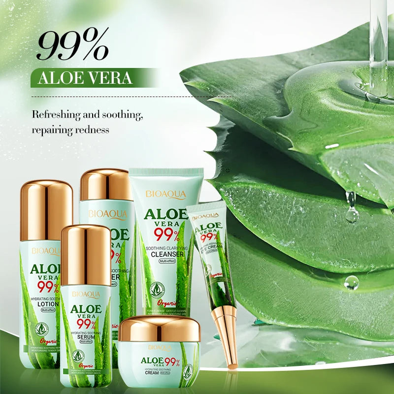 BIOAQUA | Aloe Vera 6-Piece Facial Set | Soothing, Hydrating & Brightening Skincare