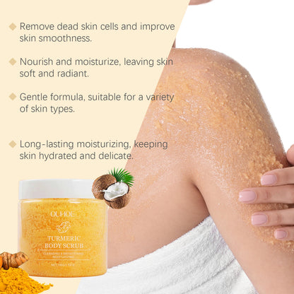 Turmeric Body Scrub Gentle Exfoliating Remove Dead Skin Moisturizing Rejuvenating Brightening Pore Cleaning Smooth Skin Care