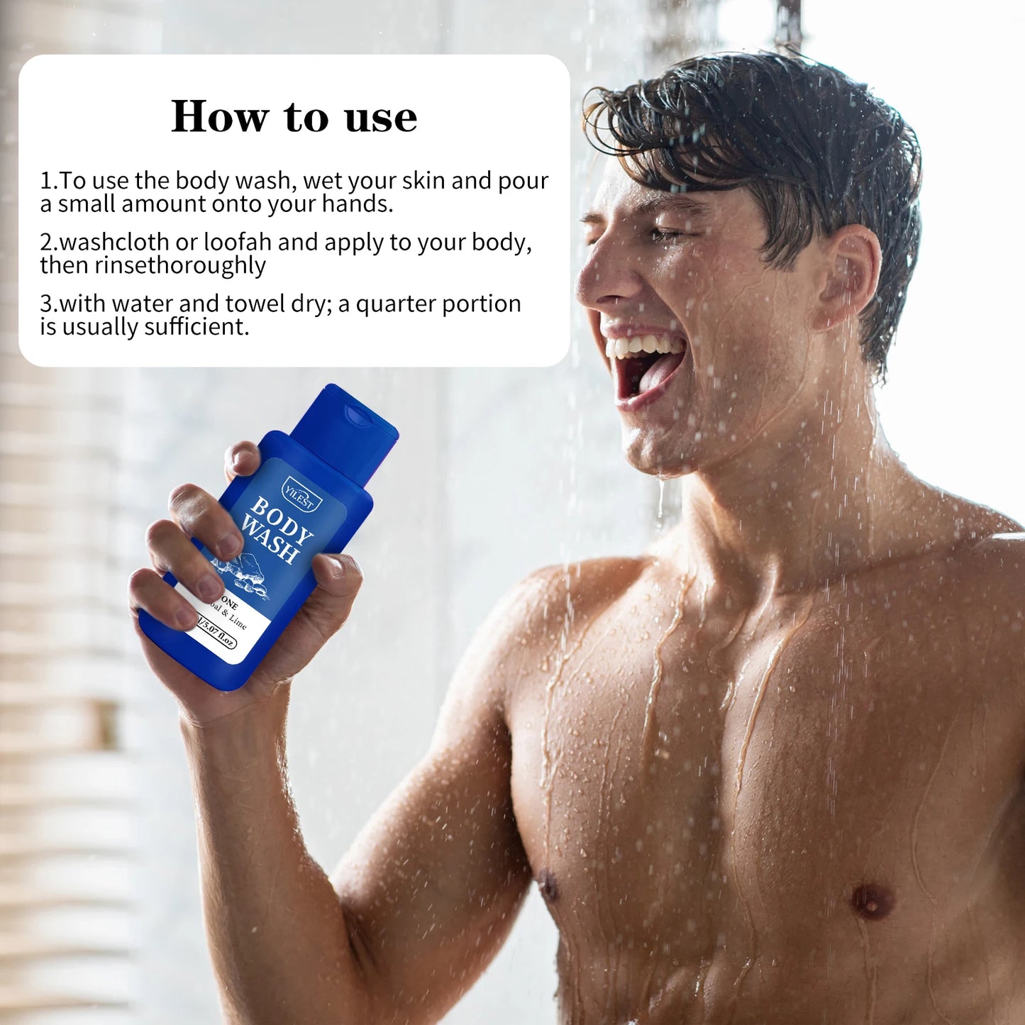 200ML Men Shower Gel Long Lasting Fragrance Improve Brighten Deep Moisturize Refresh Skin Help Exfoliator Body Wash Lotion