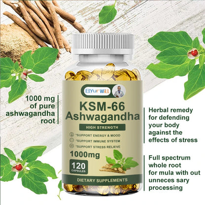 Byurwill | KSM-66 Ashwagandha-Dietary Supplements | Supports Stress, Mood & Energy