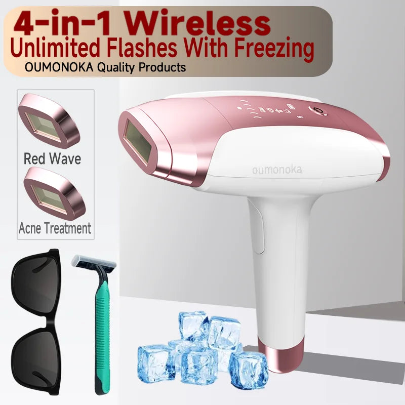 Permanent IPL Laser Hair Remover | Vibration Shaver | Facial & Body Use for Men & Women