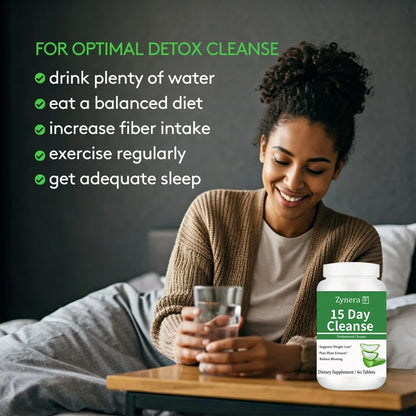 Zynera | Aloe 15-Day Cleanse & Weight Loss | Detox, Fat Block, Appetite Control | 60 Capsules