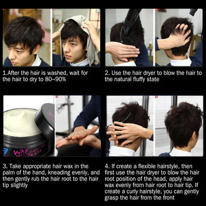 3 Colors 100ml Professional Long-Lasting Fluffy Hair Finalize Pomade Wax Styling Tools Men Cream Salon Hair Finishing Gel Cream