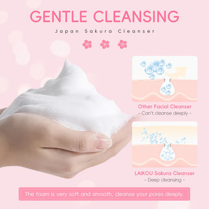 Laikou | Japan Sakura Cleanser | Deep Cleansing, Moisturizing & Skin Softening Care