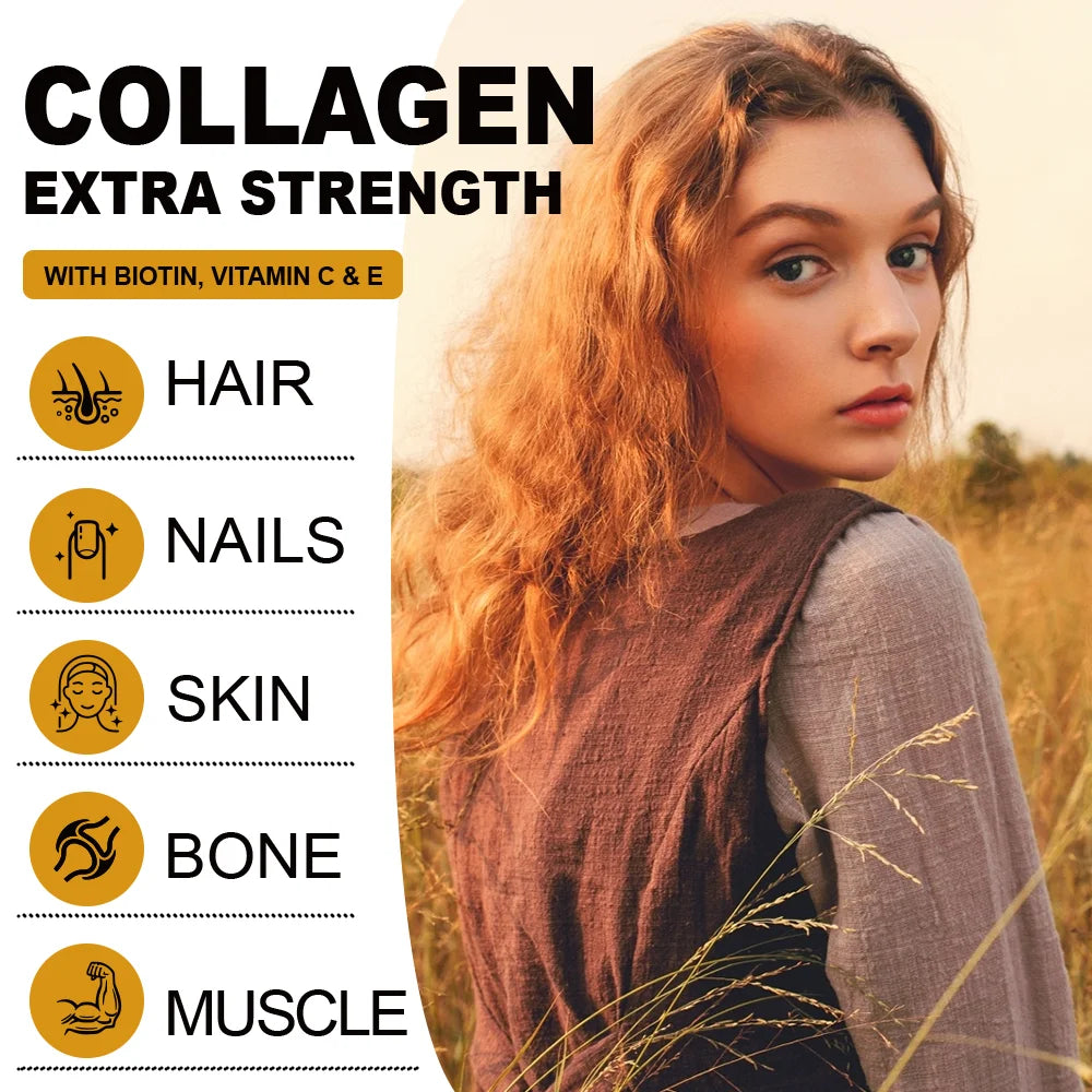 MENXI® | Biotin & Collagen Gummies – Extra Strength | Hair, Skin, Nails, Bone & Muscle Support | 60/120/240 Gummies