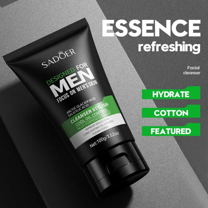 SADOER | Glacier Mud & Salicylic Acid | Oil Control & Blackhead Removal for Men
