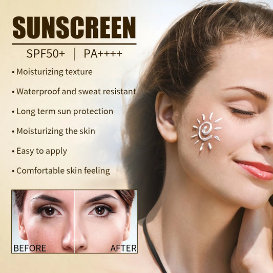 Rice Sunscreen Lotion | Lightweight, Non-Greasy UV Protection for Face & Body | Prevents Sunburn | Skin Care Sunblock | 2pcs