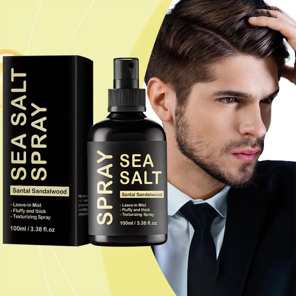 Sea Salt Spray For Hair Men 100ML Hair Styling Spray Improving Volumizing Texturing Natural Sea Salt Nourishing Hair Fixing Care