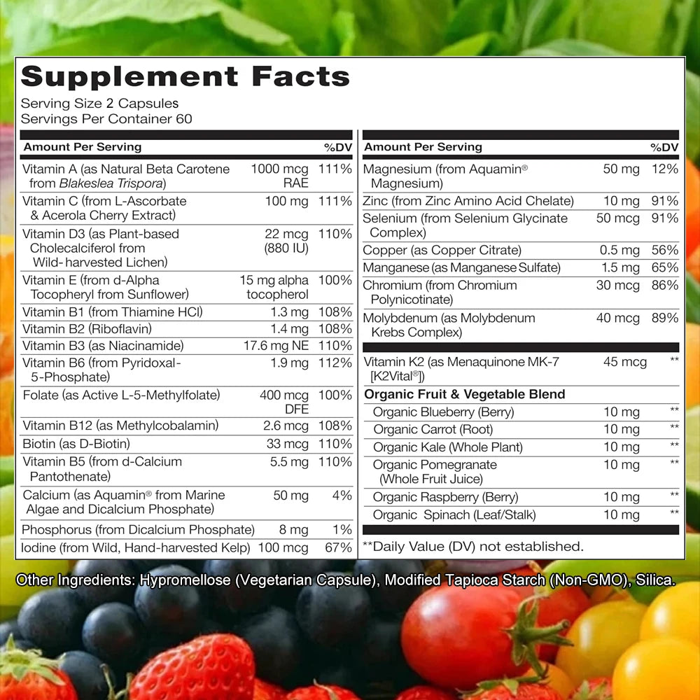NATURELO | Women’s Multivitamin | Energy, Hair, Skin & Nails Support